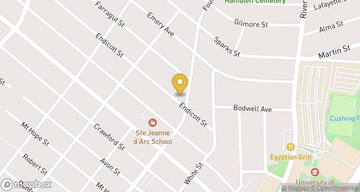 Map showing location of 45 Endicott St at 45 Endicott St